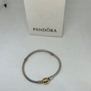 Pandora 14 K & Sterling Silver with Gold snap clasp